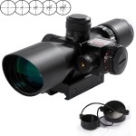 Vokul® 2.5-10x40 Tactical Rifle Scope Red & Green Laser Dual Illuminated Mil-dot w/ Rail Mount