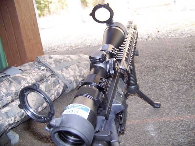 a scope attached to the rifle